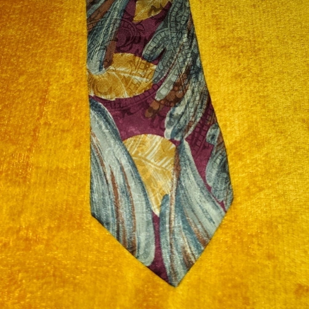 DAVID LAWRENCE Multicolored patterned necktie NEW